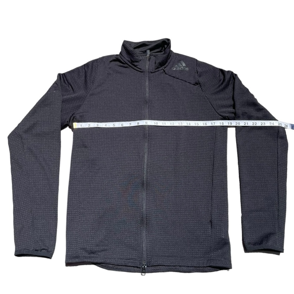 Black Waffle Adidas Zip Up Sweater (M) - Picture 4 of 6